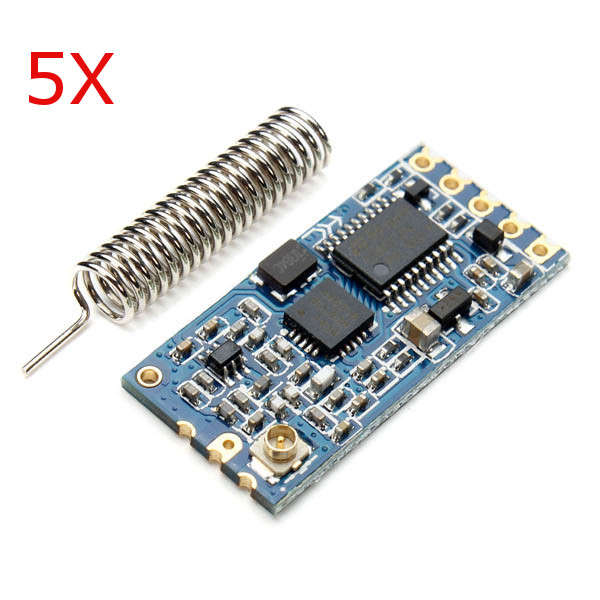 5Pcs HC-12 433 SI4463 Wireless Serial Module Remote 1000M With Antenna