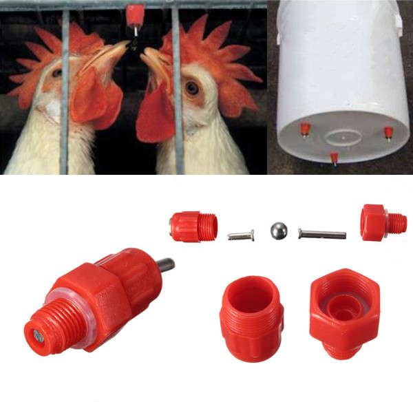 25pcs Poultry Chicken Duck Screw Water Nipples Ball Drinker