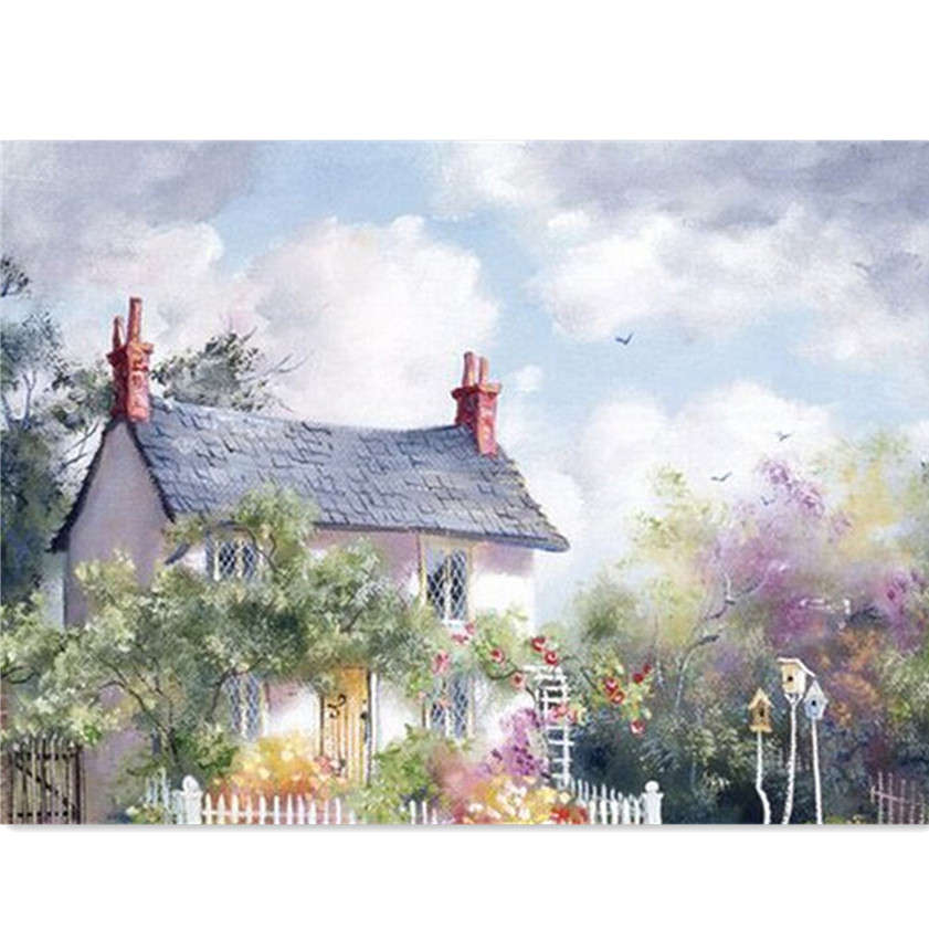 Countryside DIY Oil Painting By Numbers Digital Oil Painting Kits Frameless Can