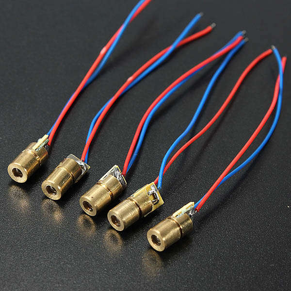 10Pcs DC 5V 5mW 650nm 6mm Red Copper Head Tube Laser Dot Diode Module