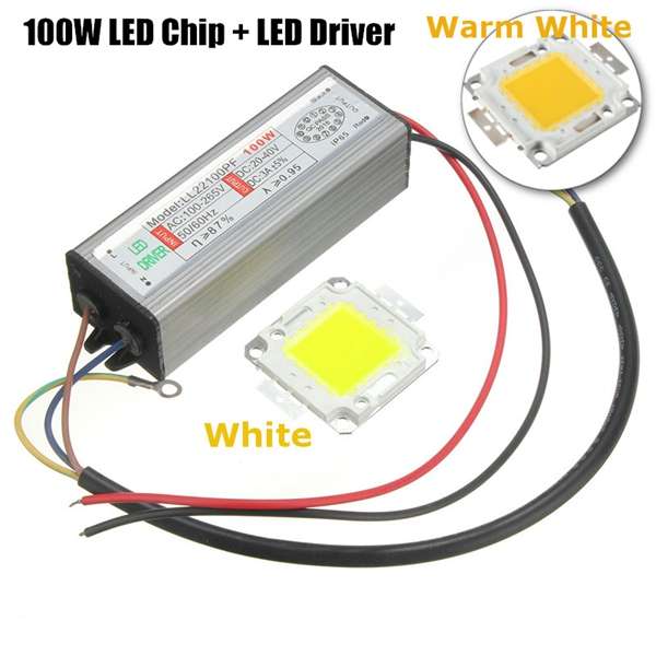 High Power 100W LED SMD Chip Bulb with Waterproof Driver Supply DC20-40V