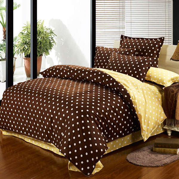 4pcs Polyester Fiber Dot Reactive Printing Bedding Sets