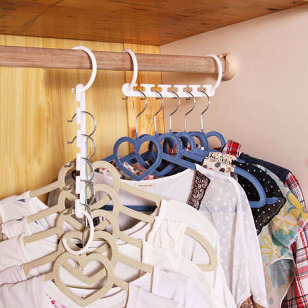 8pcs Space Saver Wonder Hanger Magic Clothes Hook Closet Organizer Multifunctio