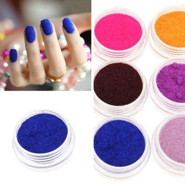12 Colors Velvet Powder Dust Nail Art Tool Decoration Set