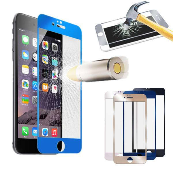 Colored Full Real Tempered Glass Screen Protector For iPhone 6