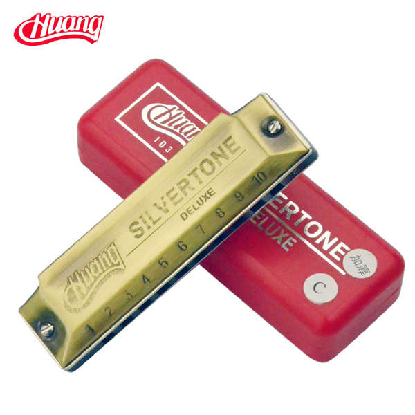 HUANG 103-1 10 Hole Thickened Upgrade Blues Harmonica Key of C