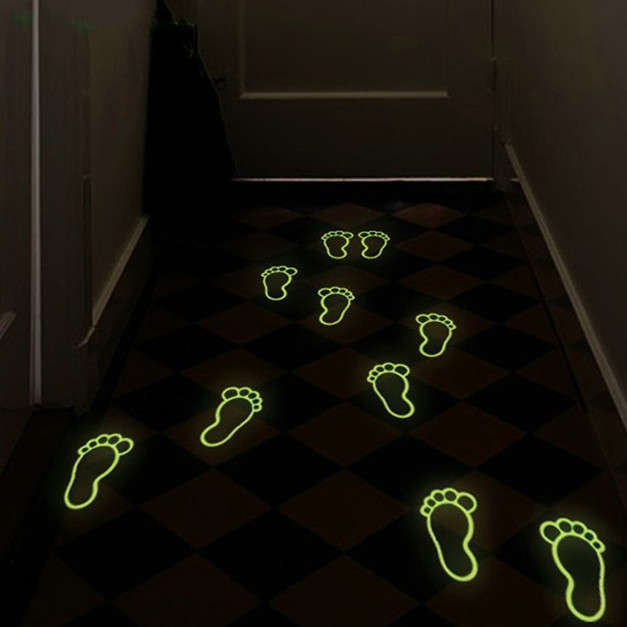 4 Pcs Luminous Footprint Footed Stickers Floor Feet Decal Home Kid Room Decor D