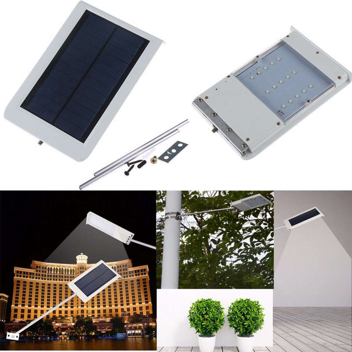 15LED Ultra-thin Solar Light Sensor Wall Street Outdoor Waterproof Garden Lamp