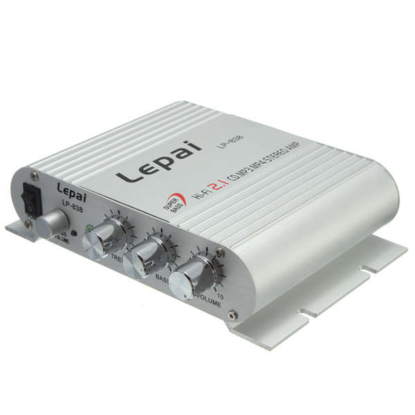 Lepai LP-838 Super Bass Hi-Fi 2.1 Stereo Amplifier For AMP PC Car Home Play