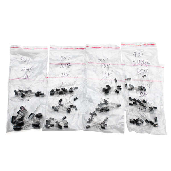 120pcs 12 Value 0.22UF-470UF Aluminum Electrolytic Capacitors Kit