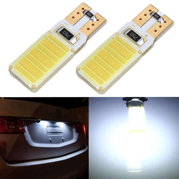 2 x T10 W5W 194 COB Canbus Error Free White LED Light Bulbs