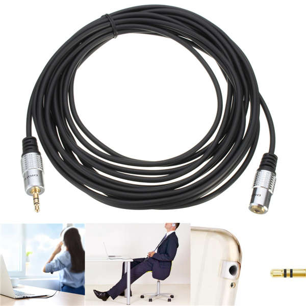 3.5mm Male to Female M/F Stereo Jack Headphone Extension Cable Aux Audio Lead 5
