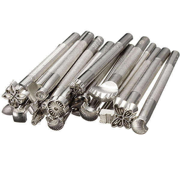 20pcs DIY Leather Working Saddle Making Tools Set Carving Craft Stamps