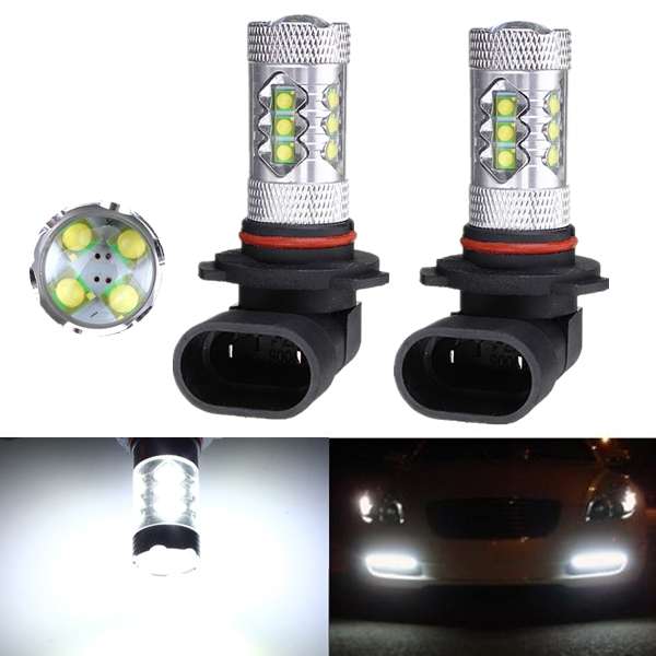 2 x 9005 HB3 80W LED Cree Projector Fog Lamp Bulb DRL HeadLights