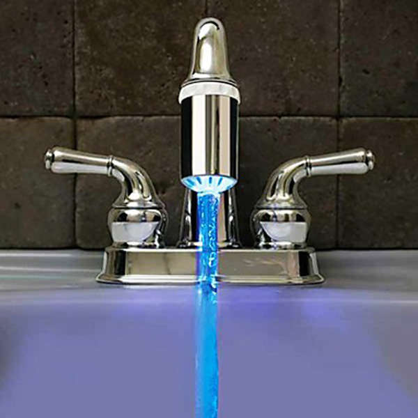 No Battery Water Faucet Glow LED Temperature Sensor Tap