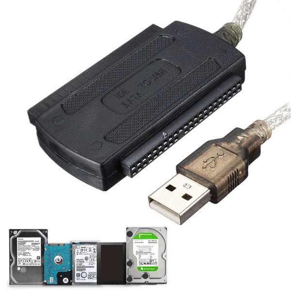 USB 2.0 Male To IDE SATA 2.5/3.5 Inch Hard Drive Converter Adapter Cable For PC