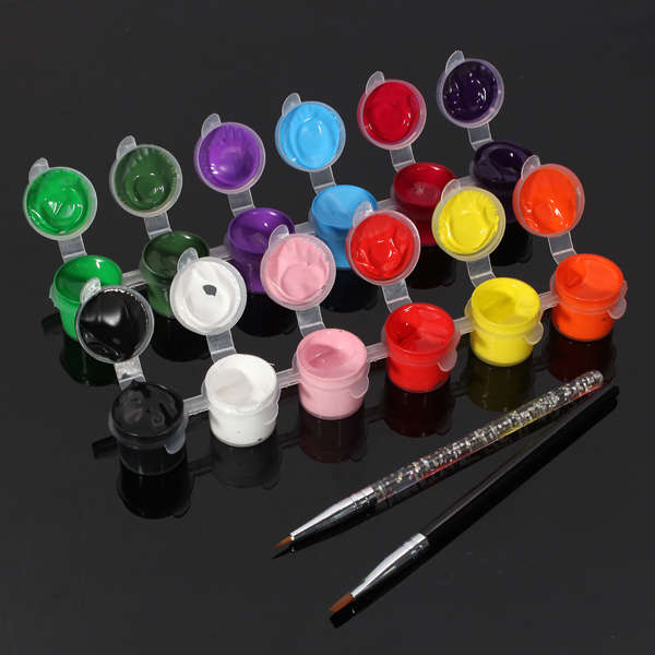 12 Colors Pure Nail Art Acrylic Painting Pigment Brush Pen Set