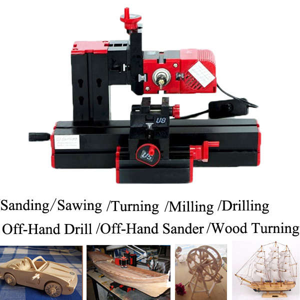 6 In 1 Multi Metal Mini Wood Lathe Motorized Jig-saw Grinder Driller