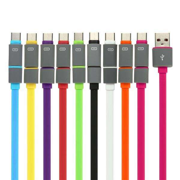 2in1 Micro USB/ Type-C to USB Sync Data Charger Cable For Tablet Cellphone