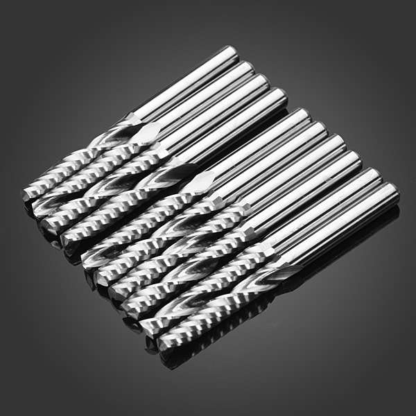 10pcs Single Flute CNC Milling Cutters Carving Machine Tool Parts