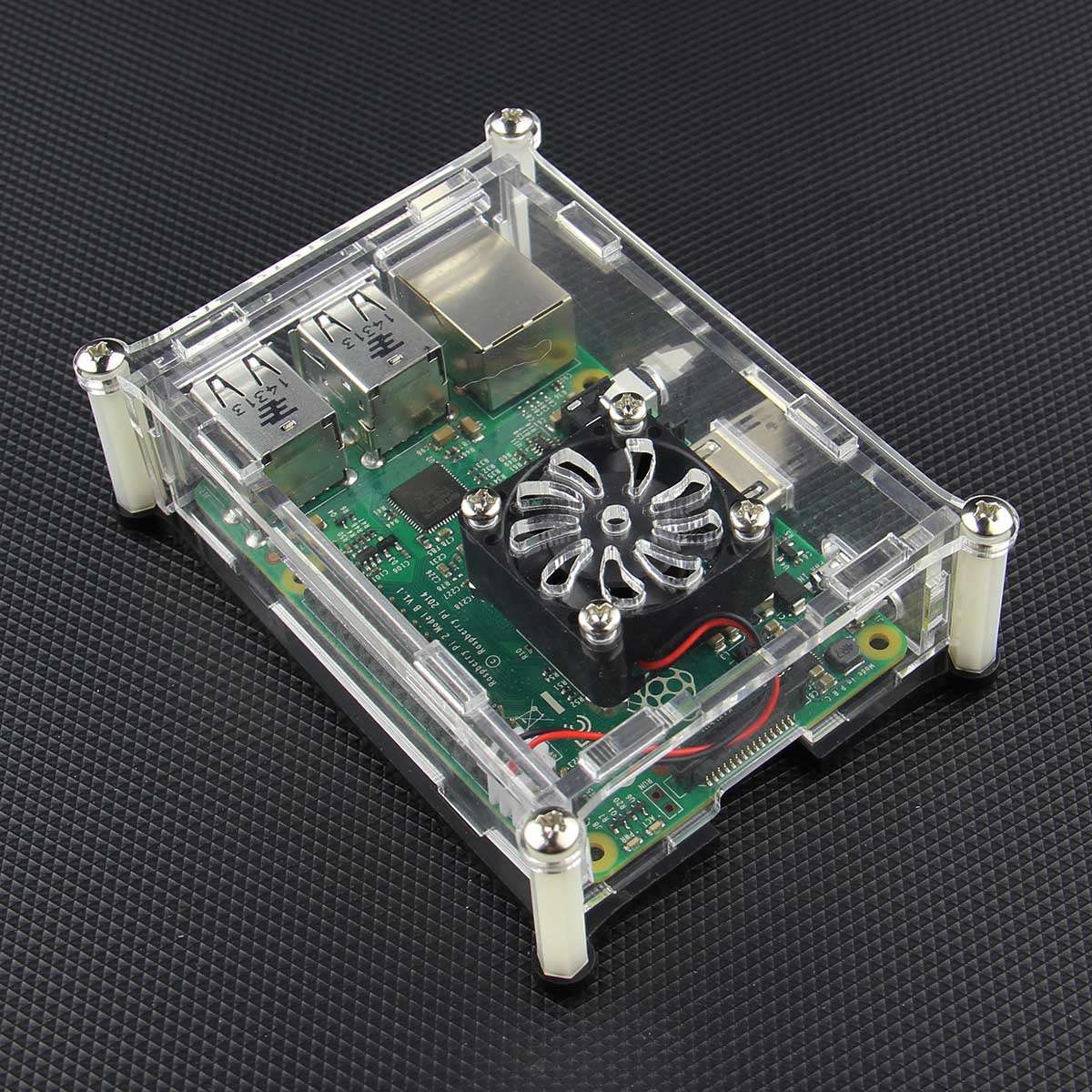 Acrylic Case With Fan Hole For Raspberry PI 2 Model B & RPI B+