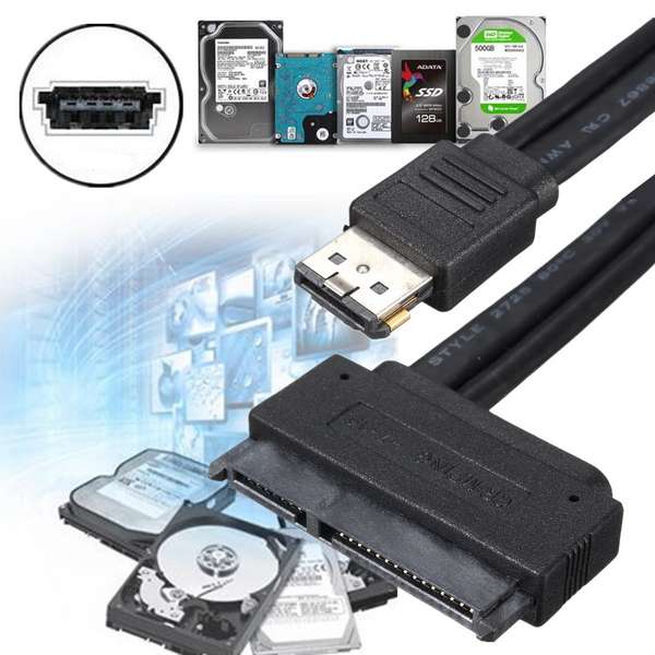12V 5V Combo Power eSATA USB 2.0 To 22Pin SATA Hard Disk HDD Drive Adapter Cable