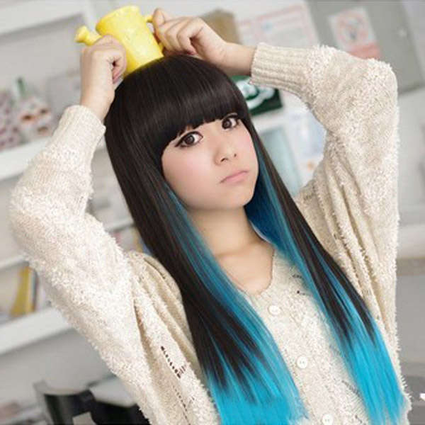 High-temperature Fiber Long Straight Hair Wig