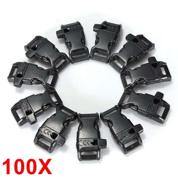 Curved Whistle Release Buckles for Paracord Bracelets Webbing Straps