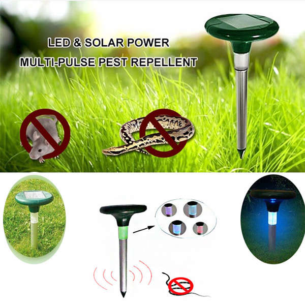 GreatHouse Garden Solar Power Mouse Repeller Sound Wave Pest Expeller With LED