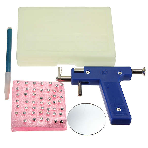 Ear Nose Navel Body Piercing Tool With 98Pcs Studs Kit Set