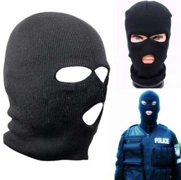 3 Hole Knitted Face Mask Balaclava Hat Ski Army Cap Beanie Hood