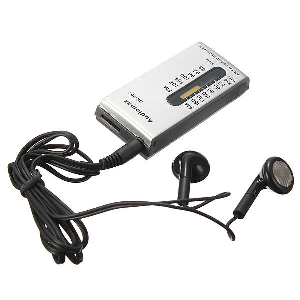 DC 1.5V Mini Portable AM/FM 2 Band Pocket Radio Receiver Earphone