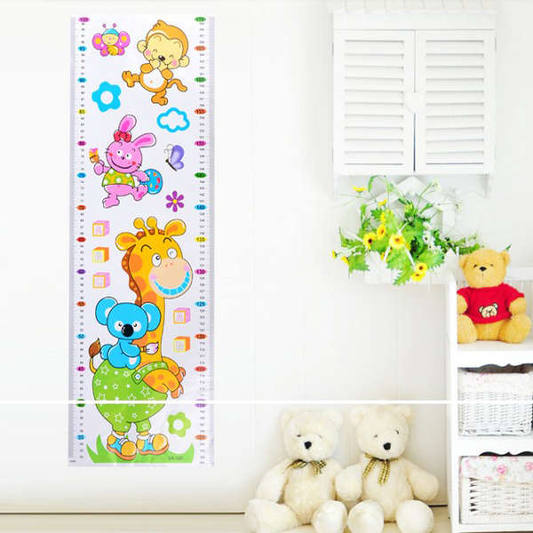 Giraffe Height Measuring Room Ruler Self DIY Adhesive Removable Wall Stickers K