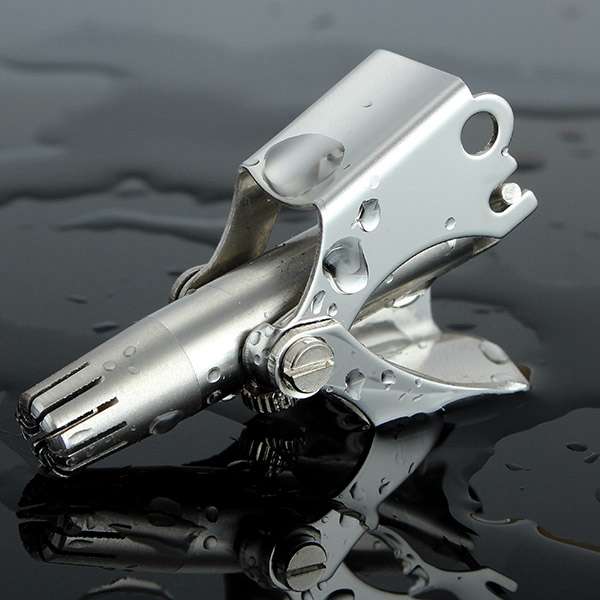 Silver Stainless Steel Manual Nose Hair Trimmer Removal Washable Scissors