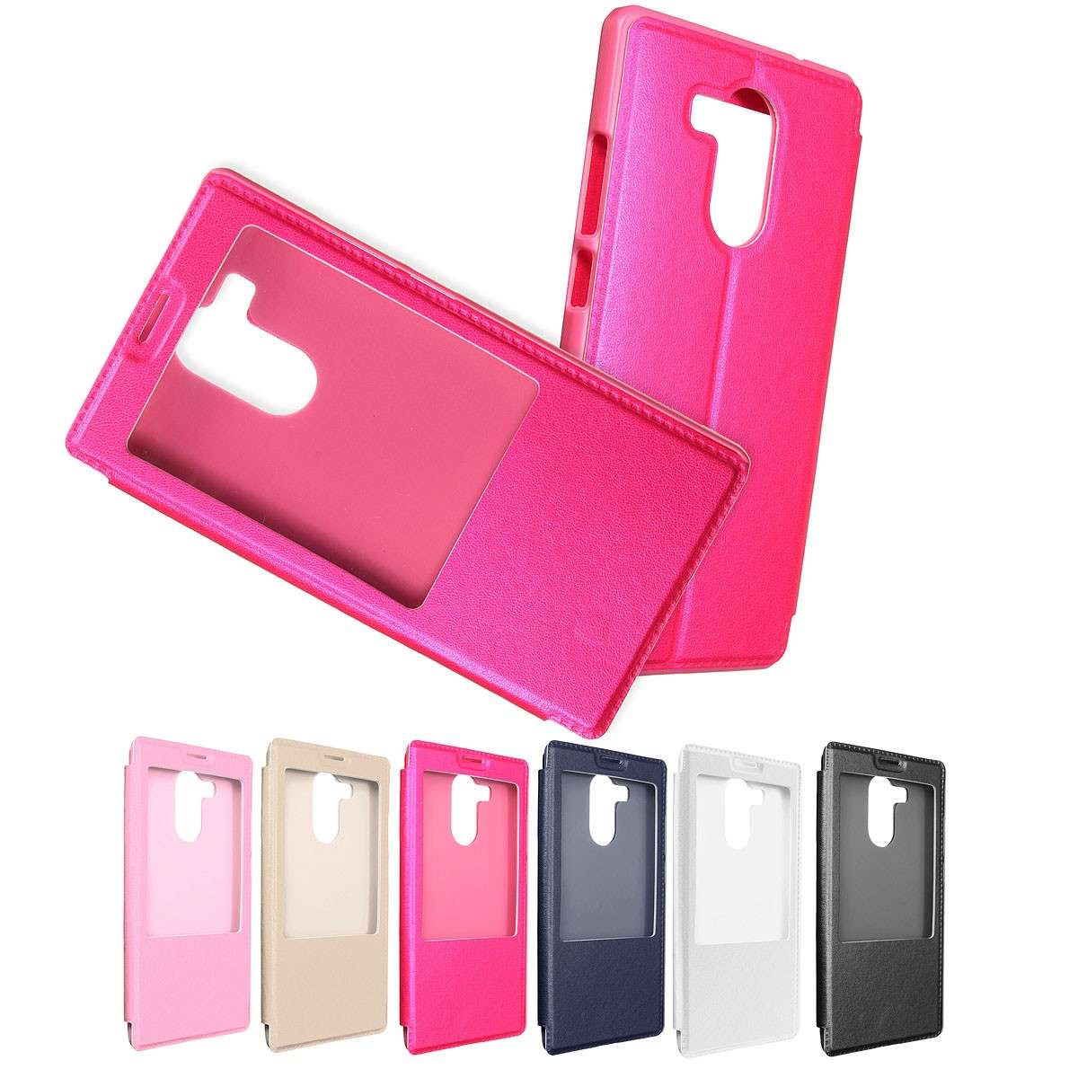 Single Window Flip PU Leather Case PC Back Cover Smart Sleep For Huawei Mate8