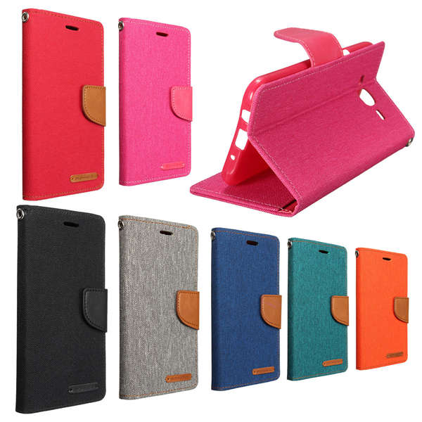 Mohoo Denim Pattern Flip Leather Case TPU Cover Card For Samsung Galaxy J5 J500F
