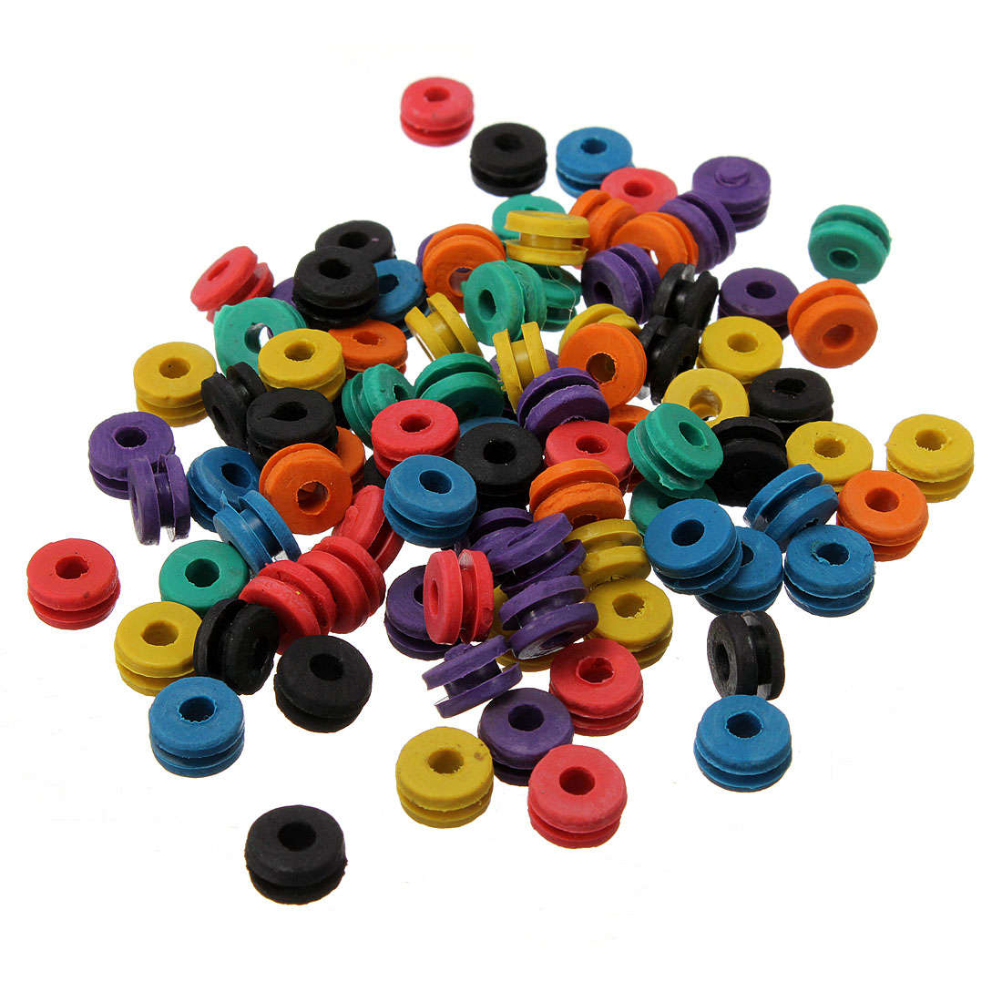 100 Mix Colorful Rubber Grommets Nipples Tattoo Machine Needles