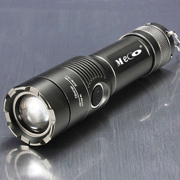MECO XM-L T6 2000lm Zoomable LED Flashlight 18650
