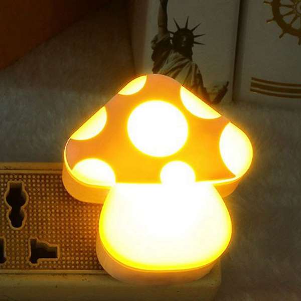 Lovely Sound Light Control Sensor LED Mushroom Night Light Baby Bedroom Bedside