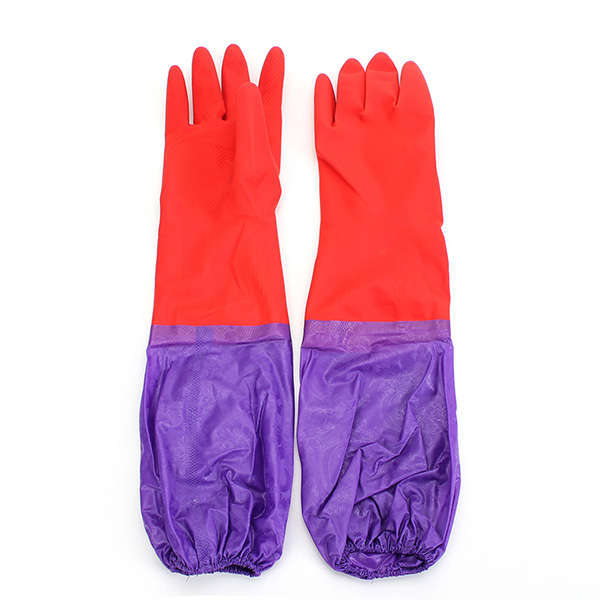 Wash Cleaning Long Sleeves Rubber Latex Cashmere Gloves