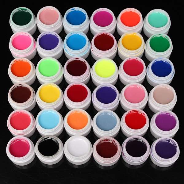 36 Pure Colors 5ml UV Gel Builder Nail Art DIY Decoration Manicure