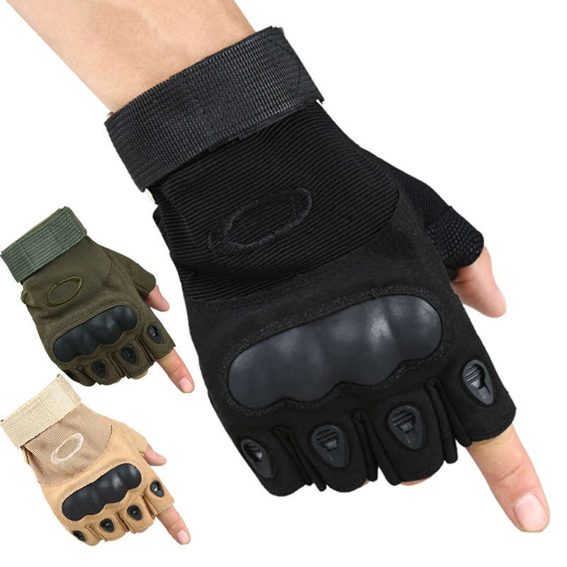 Outdoor Tactical Half Finger Gloves Fitness Gloves Microfiber For Riding Campin