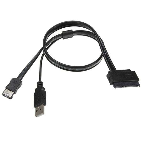 2.5In Hard Drive SATA 22Pin To eSATA Data + USB Powered Cable 50cm
