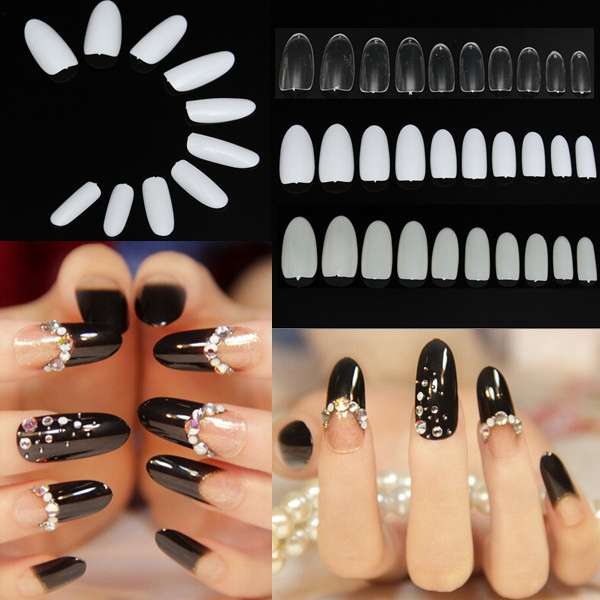 500Pcs White Natural Clear False Nail Art Tips Acrylic French
