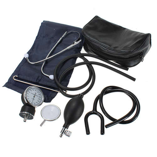 Aneroid Adult Blood Pressure Monitor Meter Sphygmomanometer Set