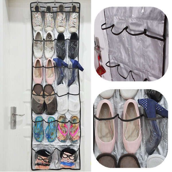 22 Pockets Clear Over Door Hanging Storage Bag Rack Hanger Helper