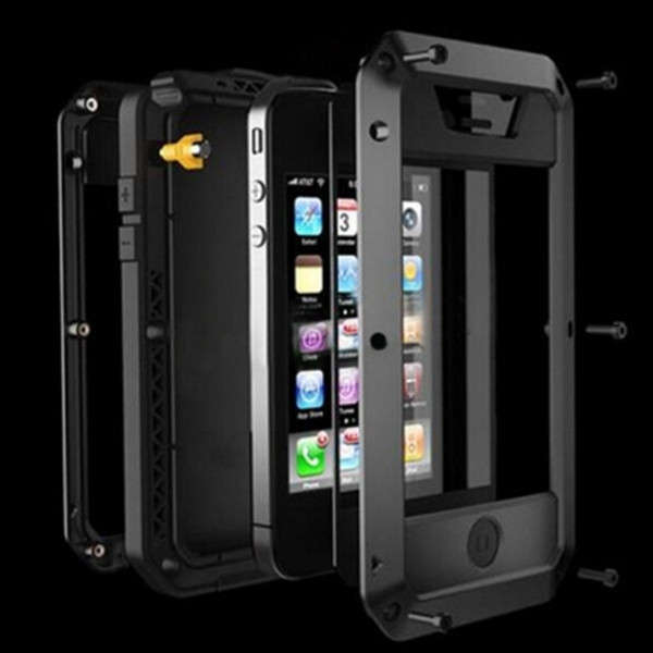 Waterproof Shockproof Aluminum Tempered Glass Cover Case For iPhone 5