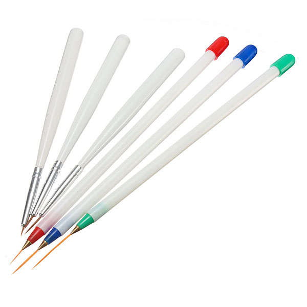 6pcs Pro Nail Art Brush Set Painting Polish Drawing Pen Tools