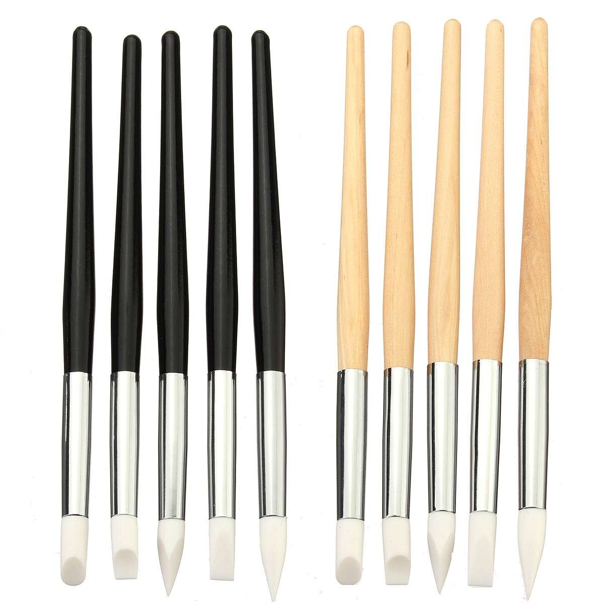 5Pcs Silicone Nail Art Tips Painting Brush Pens Drawing Gel Polish Manicure Too