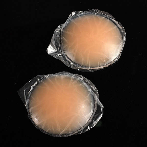 2 Round Skin Adhesive Reusable Silicone Nipple Cover Bra Pad